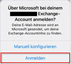 iOS anmelden oder manuell