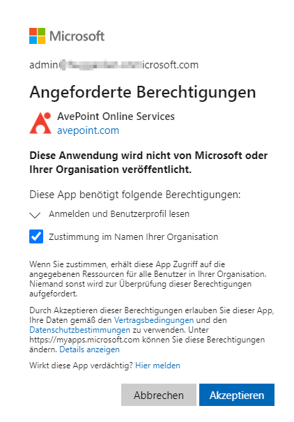 AvePoint Microsoft 365 Berechtigungsanfrage.png