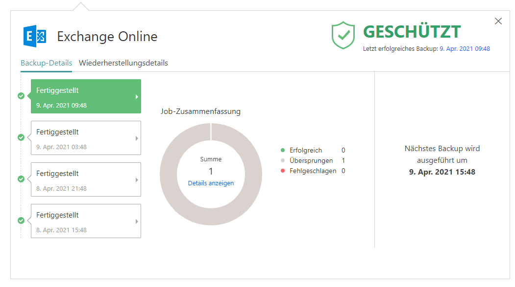 AvePoint Microsoft 365 Backup Versionen