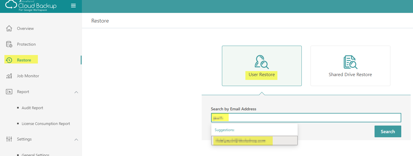 AvePoint Benutzer suchen